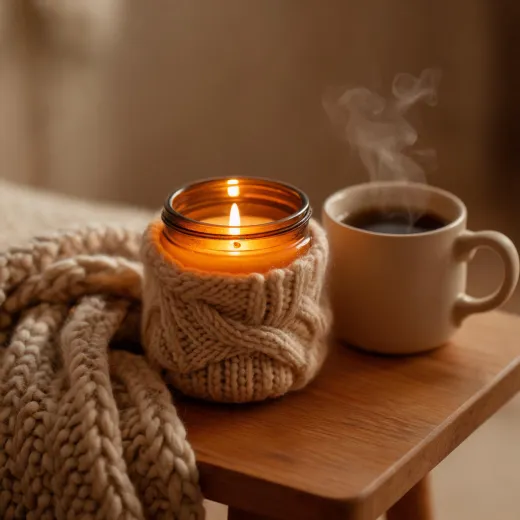 Cozy sweater candle