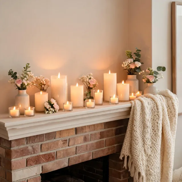 Seasonal mantel candle